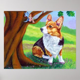 Pembroke Welsh Corgi Wall Print