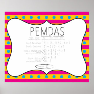 Pemdas Posters | Zazzle
