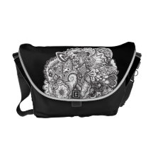 Pen and Ink Drawing Bag Messenger Bags