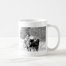 Pen and Ink Horse Drawn Wagon Mug