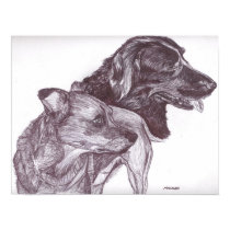 Pen and Ink Print - "Two Dogs"