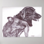 Pen and Ink Print - "Two Dogs"