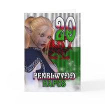 Penblwydd Hapus, Happy Birthday 20 Welsh Card