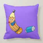 Pencil and eraser, back to school throw pillow