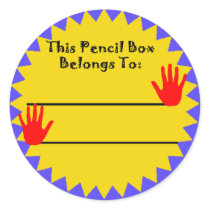 Pencil box belongs stickers