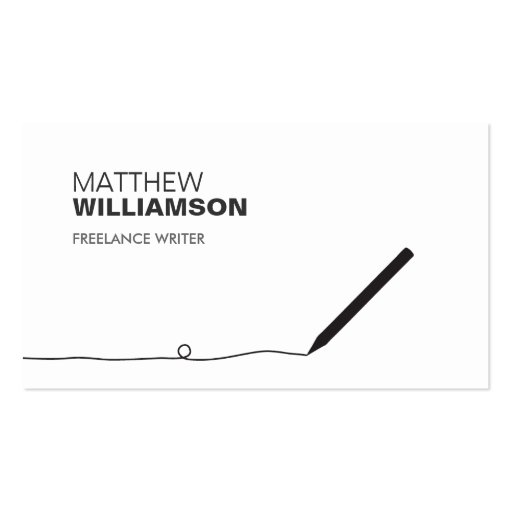 PENCIL BUSINESS CARD FOR AUTHORS & WRITERS (front side)