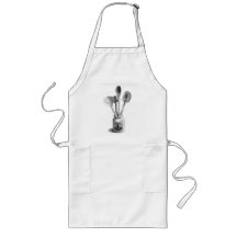 Pencil Drawing: Dutch Crock with Kitchen Utensils Aprons
