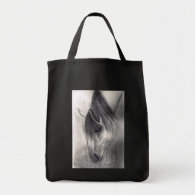 Pencil Drawing - Horse Grazing Bag