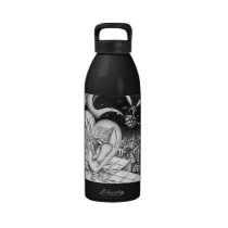 Pencil drawing - Me in the heart water bottles