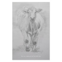 Pencil Drawing of a Cow walking towards you Stationery Paper