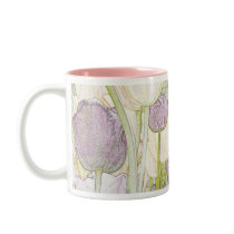 Pencil Drawn Tulip Garden mugs