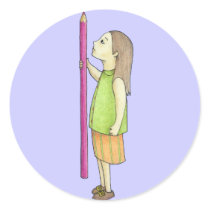 Pencil Girl Sticker