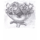 ladies_fitted_spaghetti - Pencil Sketch of Flowers in a Vase