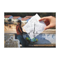 Pencil Vs Camera - Home Canvas Print