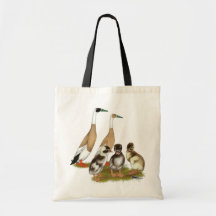 Penciled Runner Duck Family Canvas Bags