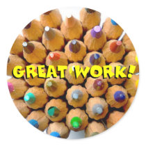 Pencils Great Work teacher stickers