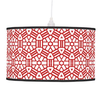 Pendant Lamp - Hexagon and Bars (red)