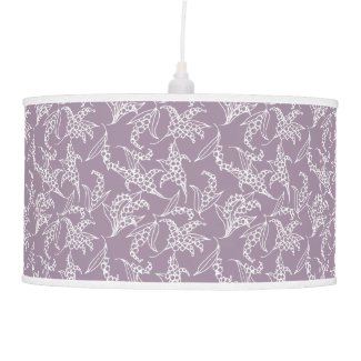 Pendant Lampshade: Lilies-of-the-Valley, Mauve