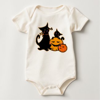 PengiHoliday Black Cats organic creeper shirt