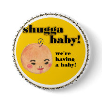 PengiWear Shuggababies Baby Shower button (unisex) by dhumaigobae PengiWear Shuggababies Baby Shower button (unisex)