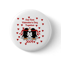 Penguin 1st Valentines Day 2009 buttons by valentinesday Penguin 1st Valentines Day 2009 buttons