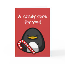 Penguin "A candy cane for you!" Card by Narugi Penguin "A candy cane for you!" Card