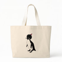 Penguin Afro Canvas Bag
