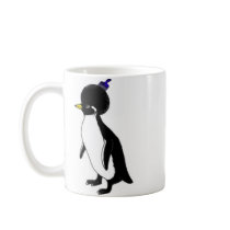 penguin afro double mug by sixteenthkid penguin afro double mug