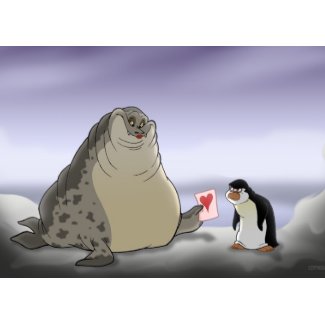 Penguin and Seal Valentine's Day Card card