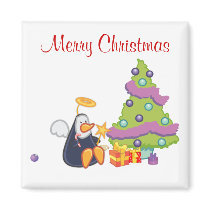 Penguin Angel Christmas magnets by pixelholic Penguin Angel Christmas magnets
