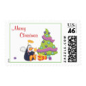 Penguin Angel Christmas postage