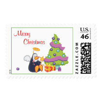 Penguin Angel Christmas postage
