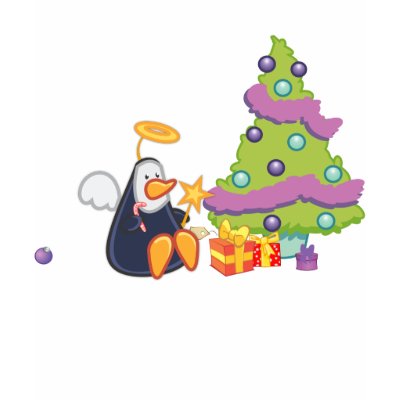 Penguin Angel Christmas t-shirts