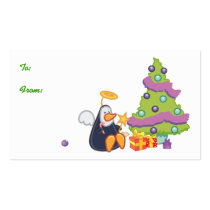 Penguin Angel Gift Tags business cards by pixelholic Penguin Angel Gift Tags business cards