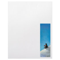 Penguin art fun cute bird in glasses reading book letterhead design