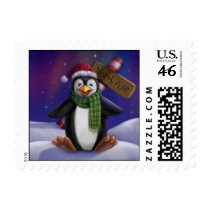 Penguin at the North Pole Custom Postage Stamp