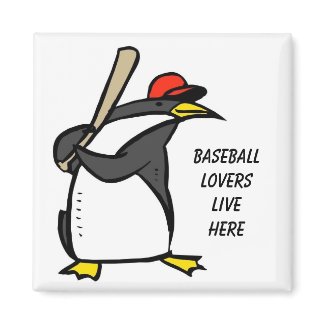 penguin baseball, Baseball loverslive here magnet