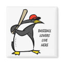 penguin baseball, Baseball loverslive here magnets by Tamathaa penguin baseball, Baseball loverslive here magnets