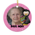 Penguin Best Mom Photo Keepsake Ornament