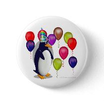 Penguin  Birthday Party Pin