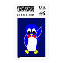 Penguin - Blue postage by lonvig Penguin - Blue postage