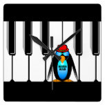 penguin blues man wallclock