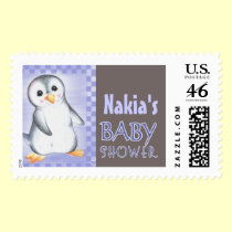 Penguin boy USPS baby shower stamps