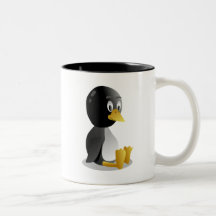 Penguin cartoon coffee mug