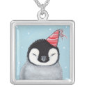 Penguin Chick in a Party Hat Pendant
