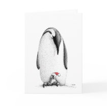 Penguin Chick in a Santa Hat Greeting Cards