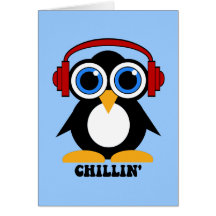 penguin chillin greeting card