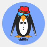 penguin chillin' round stickers