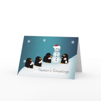 Penguin Christmas Card Season's Greetings card
