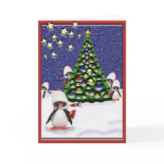 Penguin Christmas Paradise card